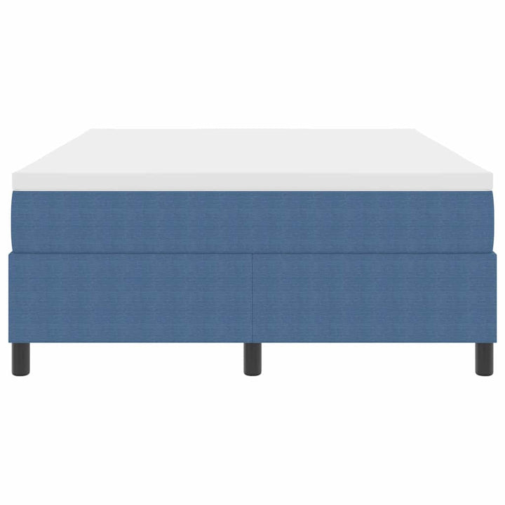 Box spring seng Blå og Hvid 203 x 140 x 60 cm Corduroy stof
