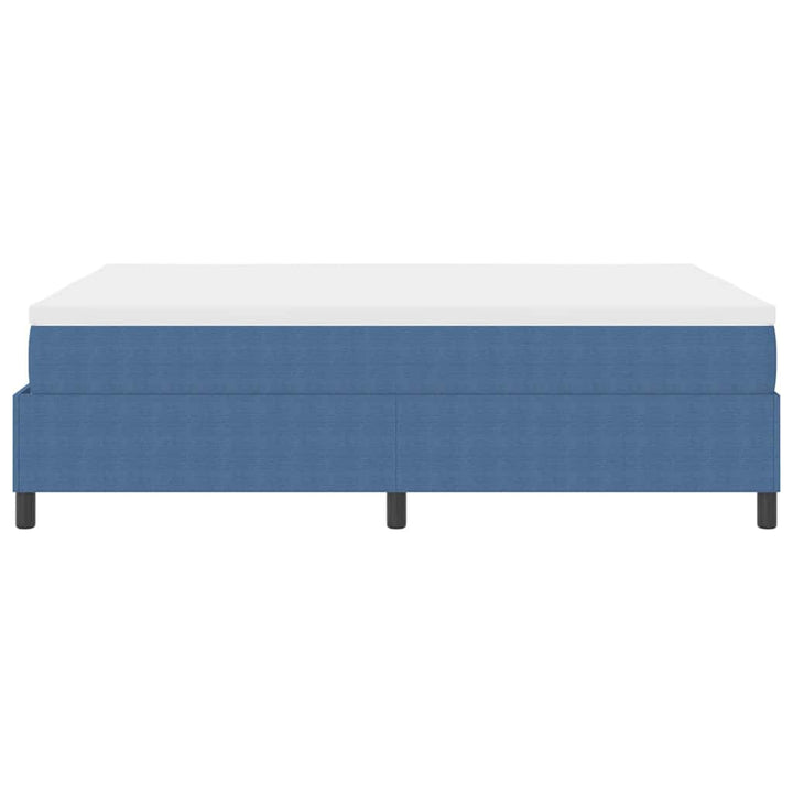 Box spring seng Blå og Hvid 203 x 140 x 60 cm Corduroy stof