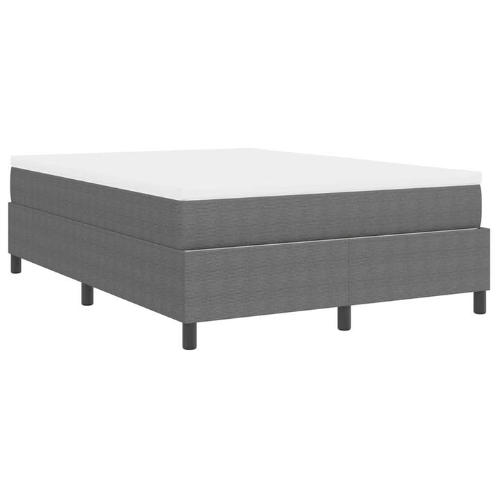 Box spring seng Lys Grå og Hvid 203 x 160 x 60 cm Corduroy stof