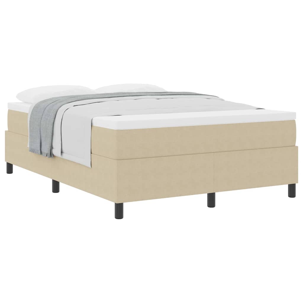 Box spring seng Lys Grå og Hvid 203 x 160 x 60 cm Corduroy stof