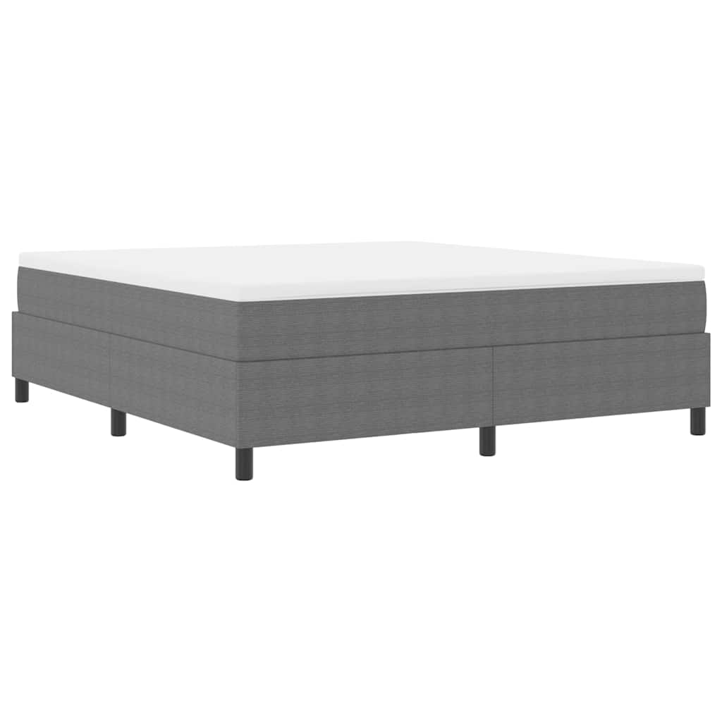 Box spring seng Lys Grå og Hvid 203 x 180 x 60 cm Corduroy stof