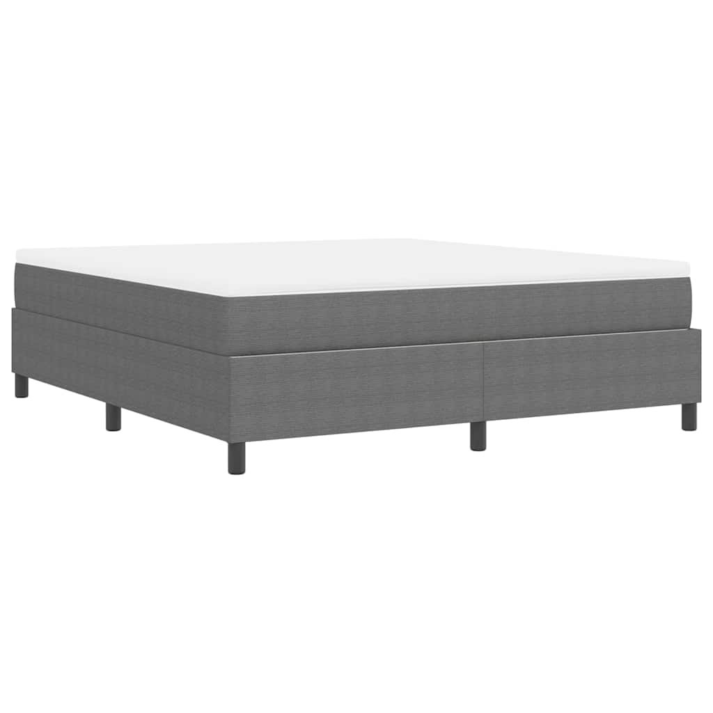 Box spring seng Lys Grå og Hvid 203 x 180 x 60 cm Corduroy stof
