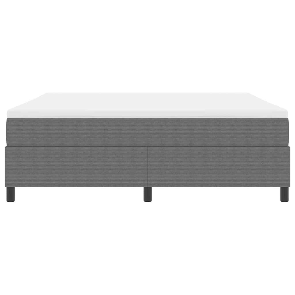 Box spring seng Lys Grå og Hvid 203 x 180 x 60 cm Corduroy stof