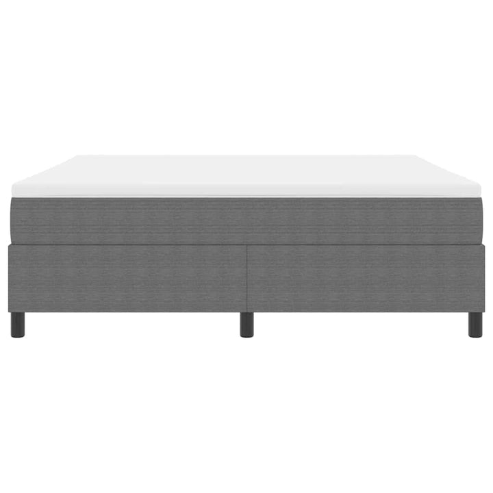 Box spring seng Lys Grå og Hvid 203 x 180 x 60 cm Corduroy stof