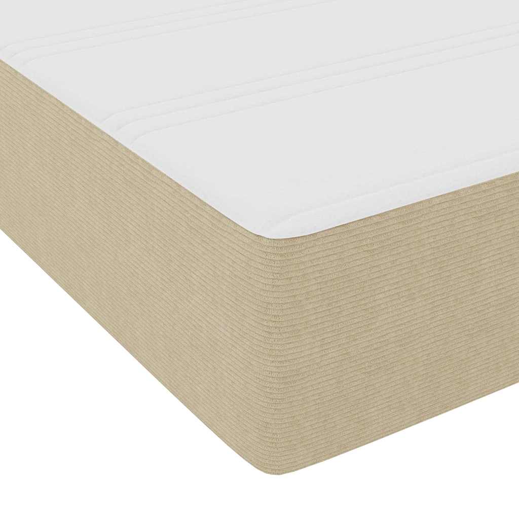Box spring seng Lys Grå og Hvid 203 x 180 x 60 cm Corduroy stof