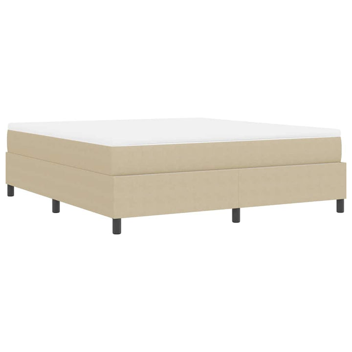 Box spring seng Lys Grå og Hvid 203 x 180 x 60 cm Corduroy stof