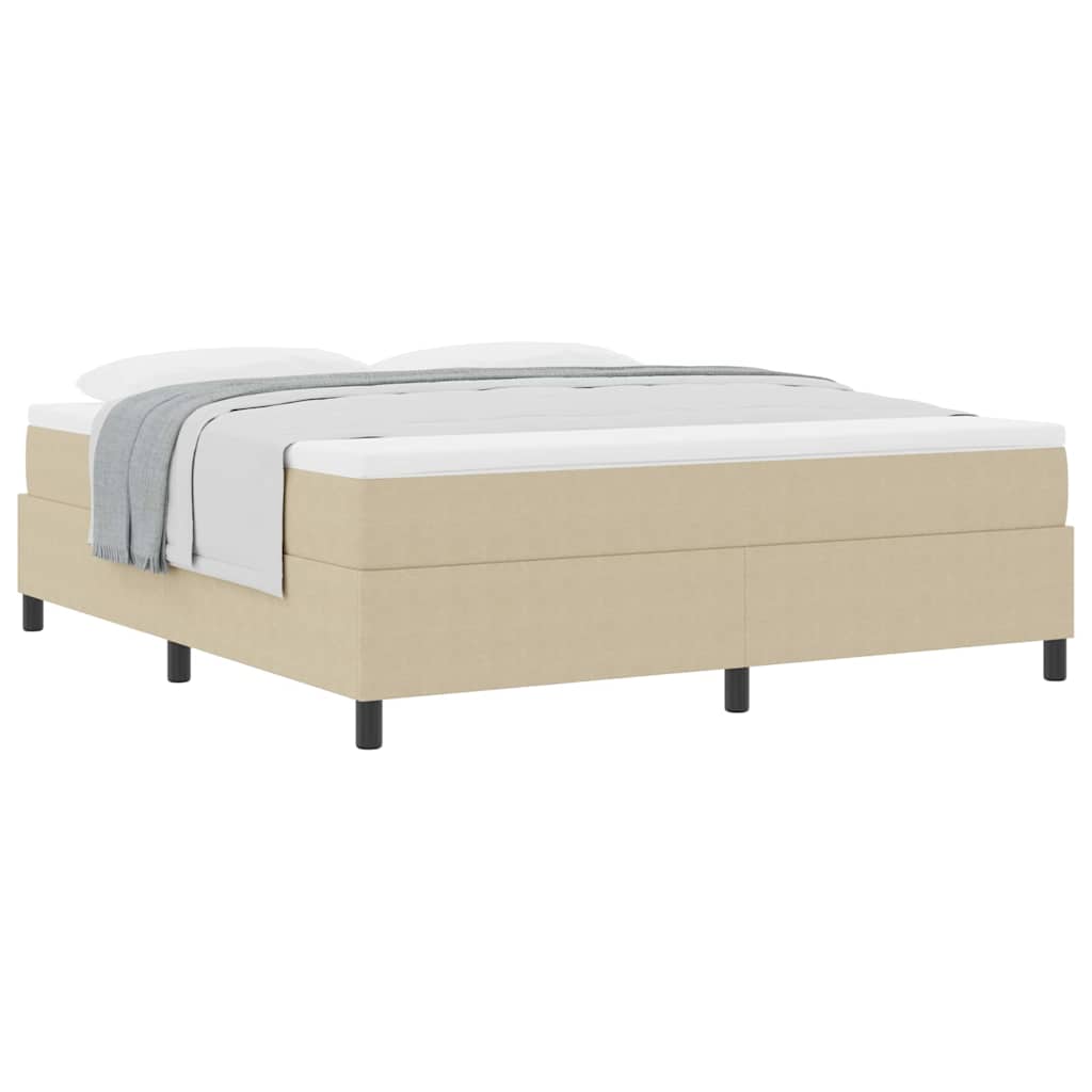 Box spring seng Lys Grå og Hvid 203 x 180 x 60 cm Corduroy stof
