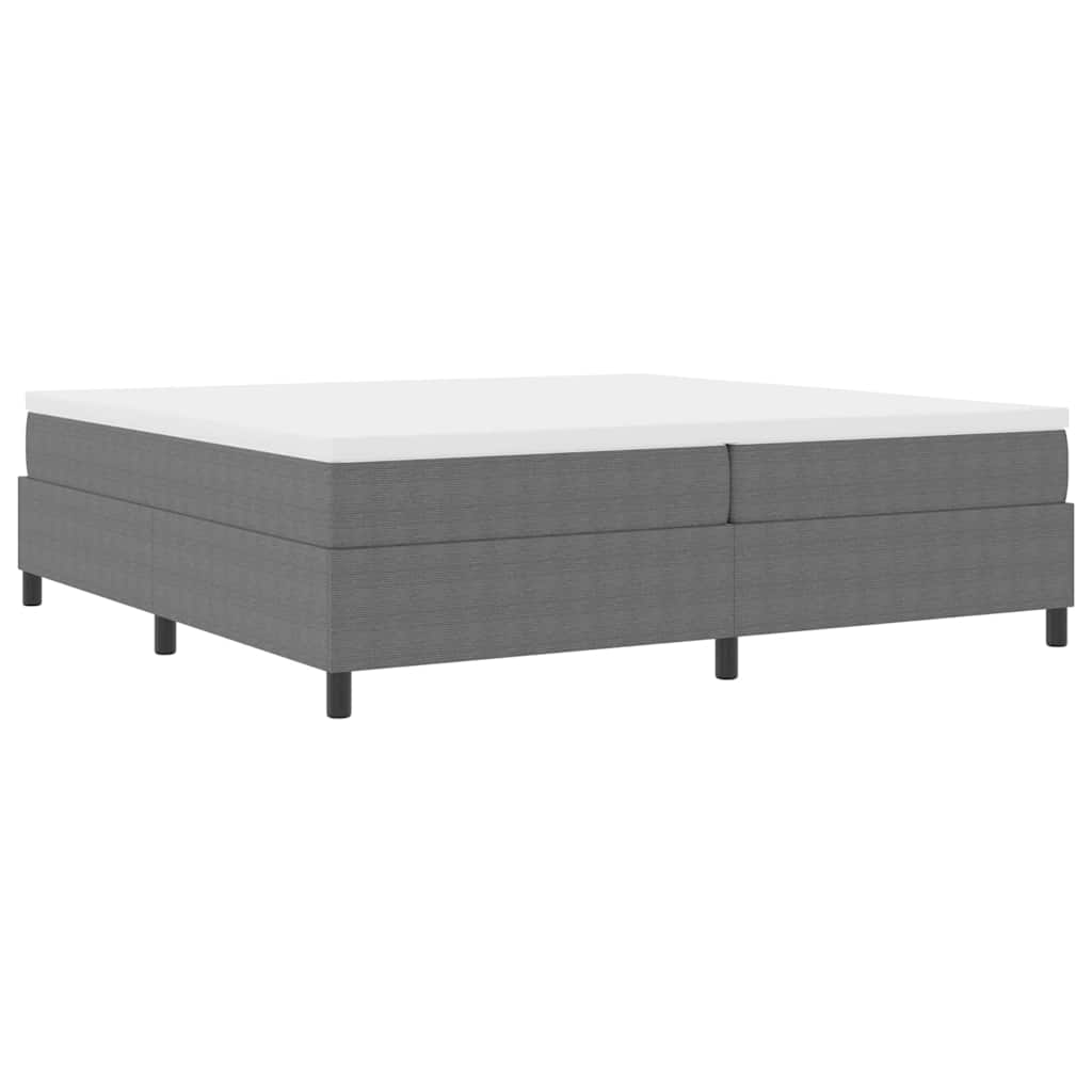 Box spring seng Lys Grå og Hvid 203 x 200 x 60 cm Corduroy stof
