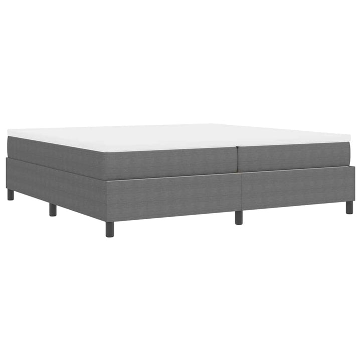 Box spring seng Lys Grå og Hvid 203 x 200 x 60 cm Corduroy stof