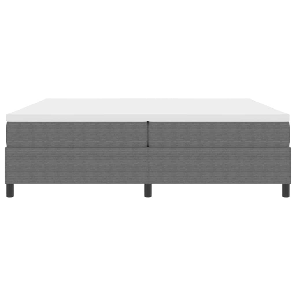Box spring seng Lys Grå og Hvid 203 x 200 x 60 cm Corduroy stof