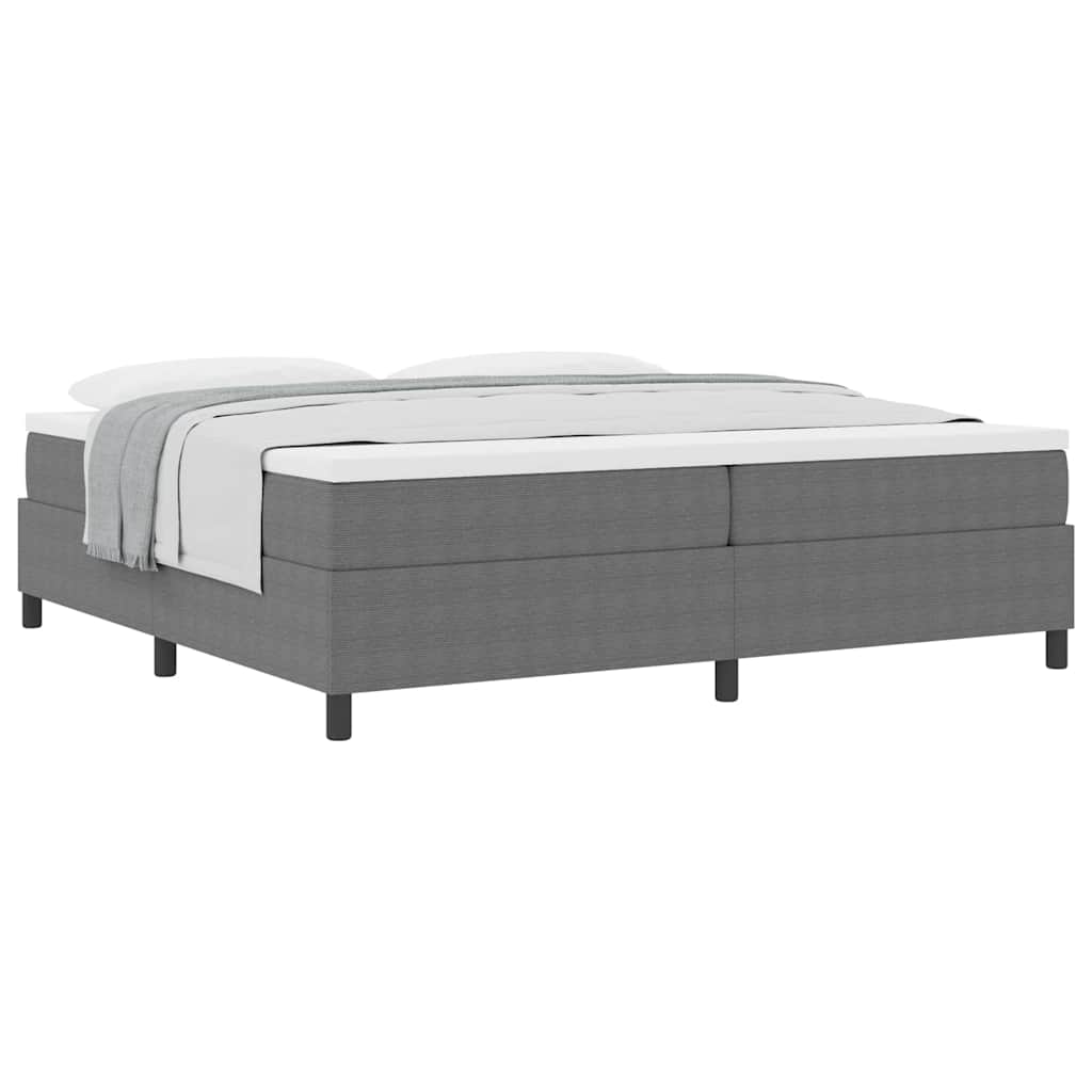 Box spring seng Lys Grå og Hvid 203 x 200 x 60 cm Corduroy stof