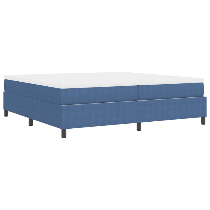 Box spring seng Blå og Hvid 203 x 200 x 60 cm Corduroy stof
