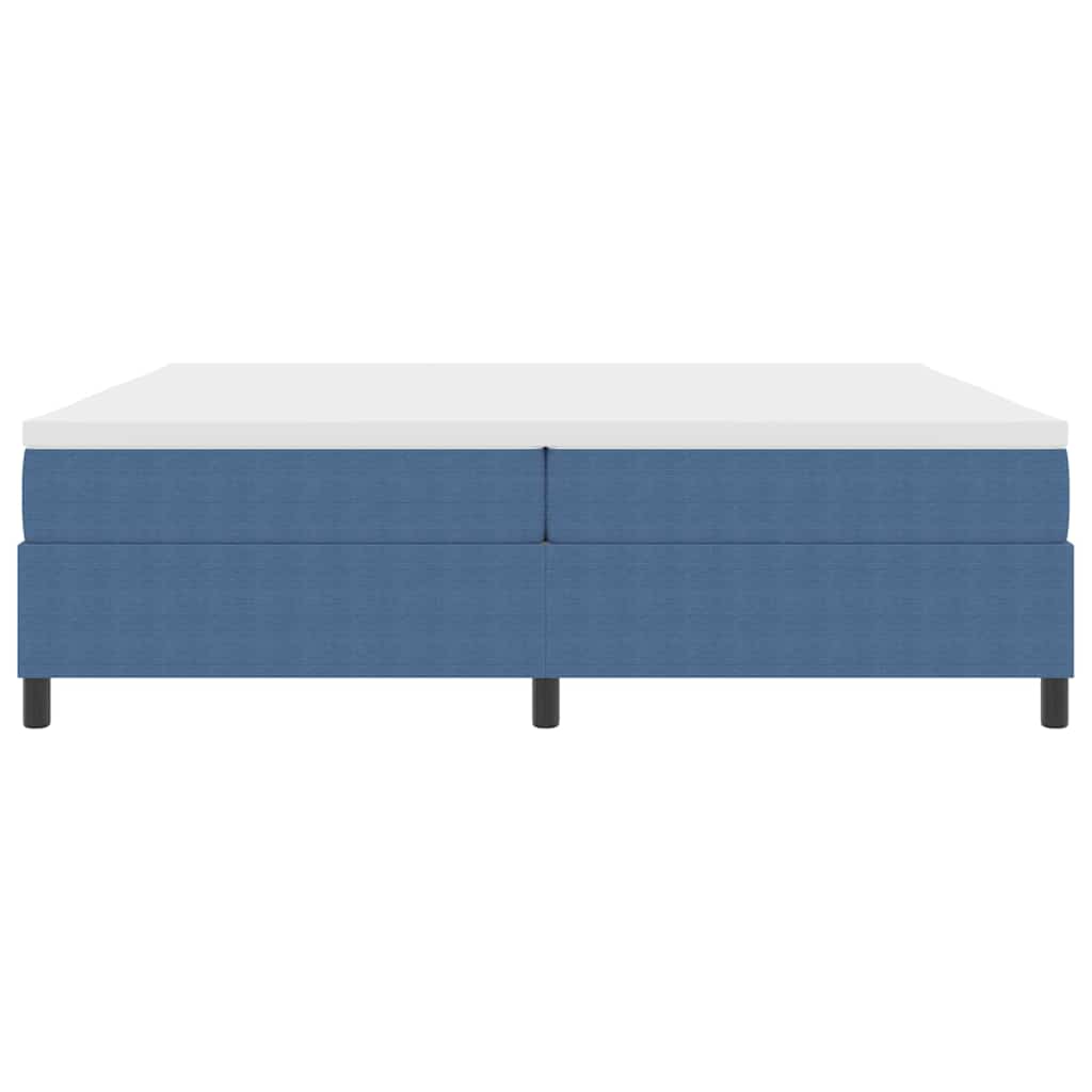 Box spring seng Blå og Hvid 203 x 200 x 60 cm Corduroy stof
