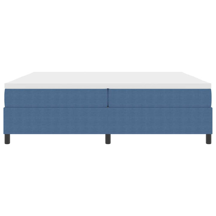 Box spring seng Blå og Hvid 203 x 200 x 60 cm Corduroy stof