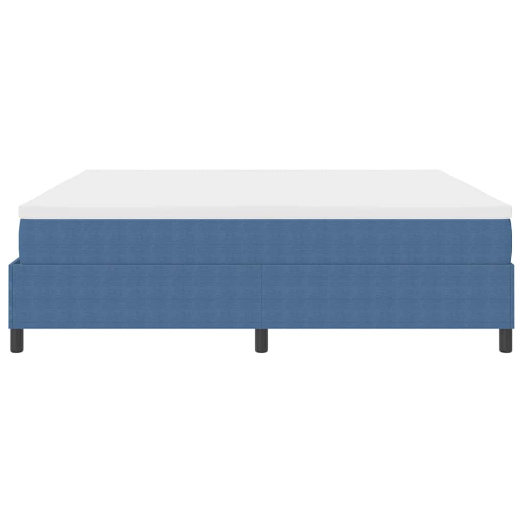 Box spring seng Blå og Hvid 203 x 200 x 60 cm Corduroy stof