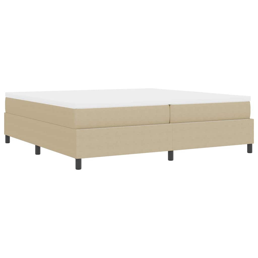 Box spring seng Lys Grå og Hvid 203 x 200 x 60 cm Corduroy stof