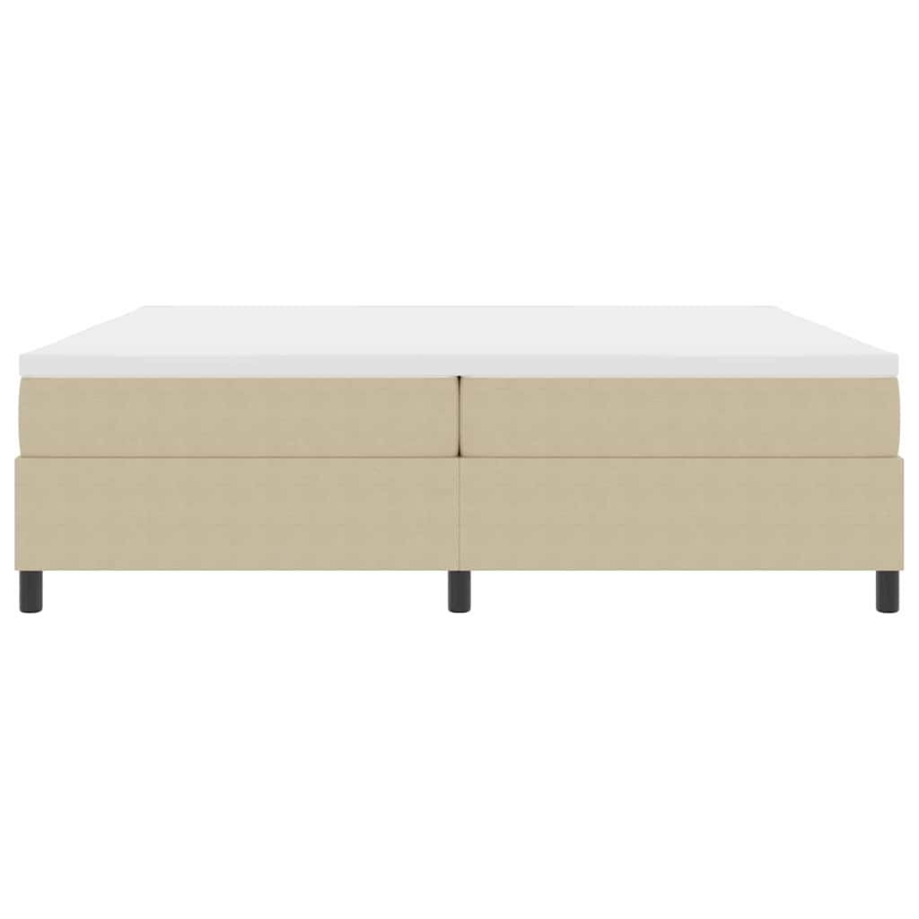 Box spring seng Lys Grå og Hvid 203 x 200 x 60 cm Corduroy stof