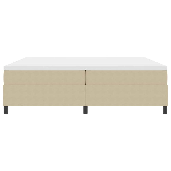 Box spring seng Lys Grå og Hvid 203 x 200 x 60 cm Corduroy stof