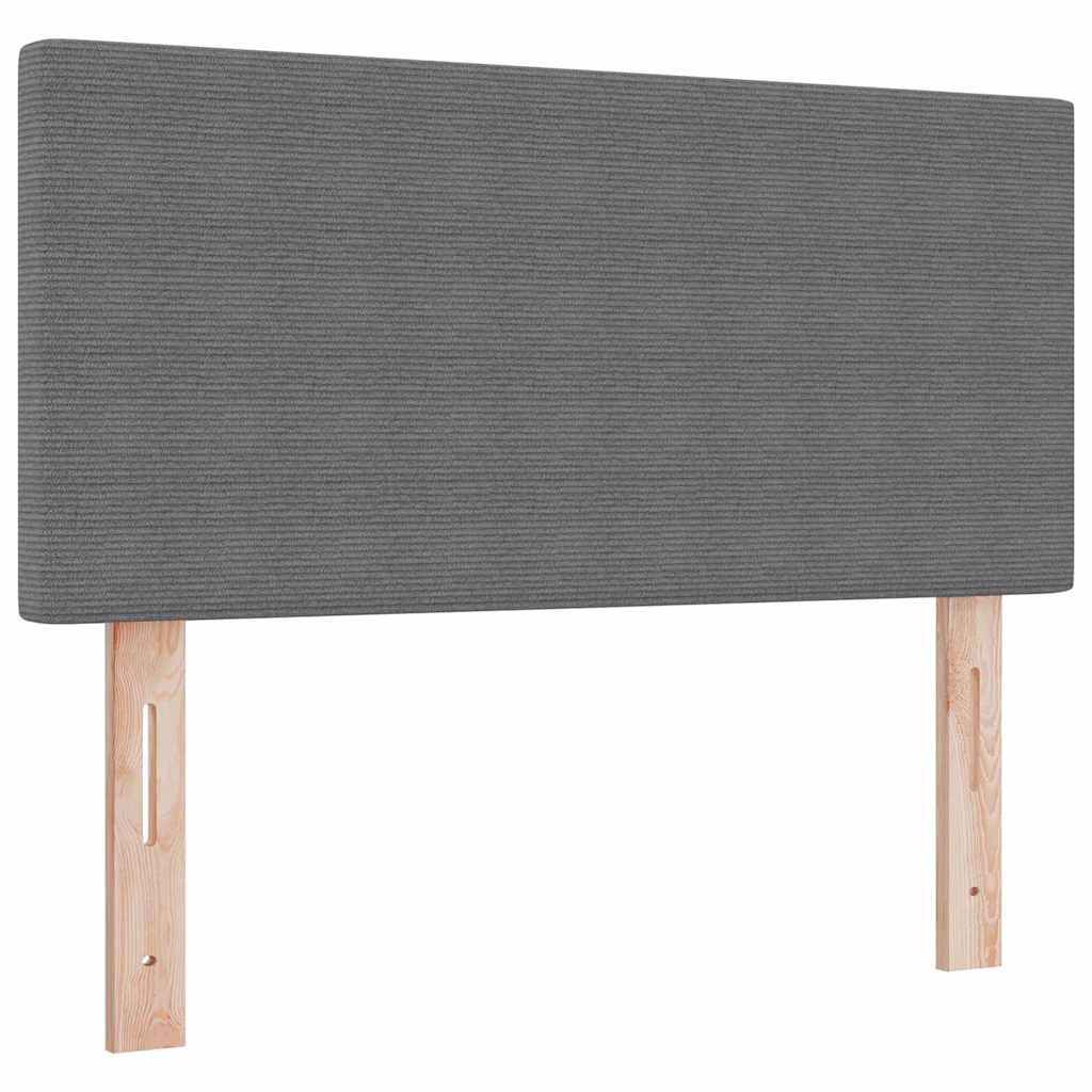 Box spring seng Lys Grå og Hvid 203 x 80 x 88 cm Corduroy stof