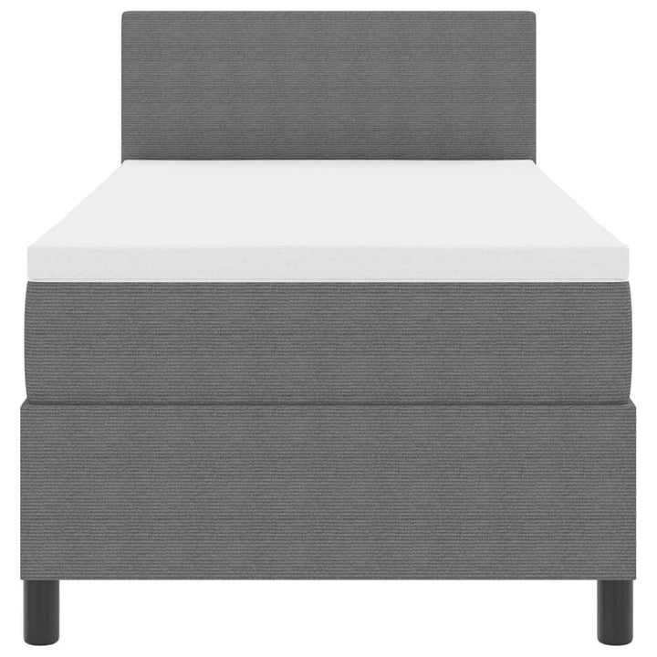 Box spring seng Lys Grå og Hvid 203 x 80 x 88 cm Corduroy stof