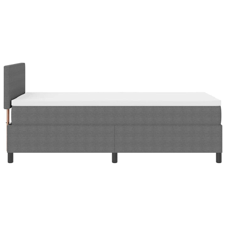 Box spring seng Lys Grå og Hvid 203 x 80 x 88 cm Corduroy stof
