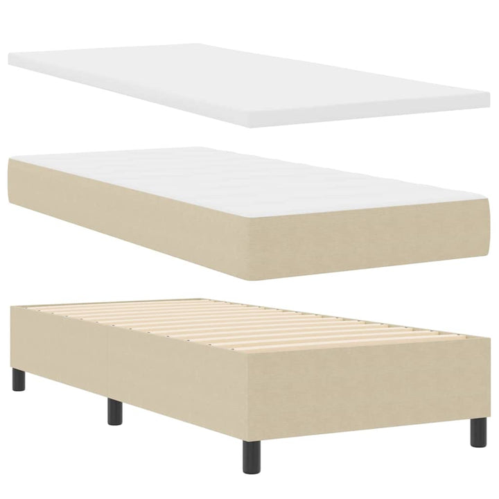 Box spring seng Lys Grå og Hvid 193 x 90 x 88 cm Corduroy stof