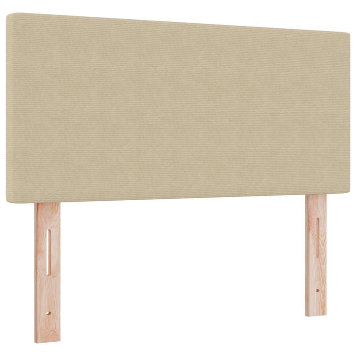Box spring seng Lys Grå og Hvid 193 x 90 x 88 cm Corduroy stof