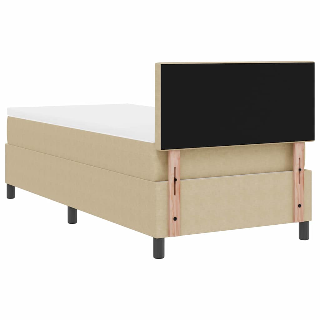 Box spring seng Lys Grå og Hvid 193 x 90 x 88 cm Corduroy stof