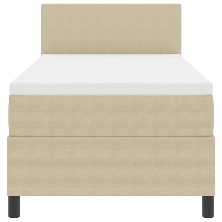 Box spring seng Lys Grå og Hvid 193 x 90 x 88 cm Corduroy stof