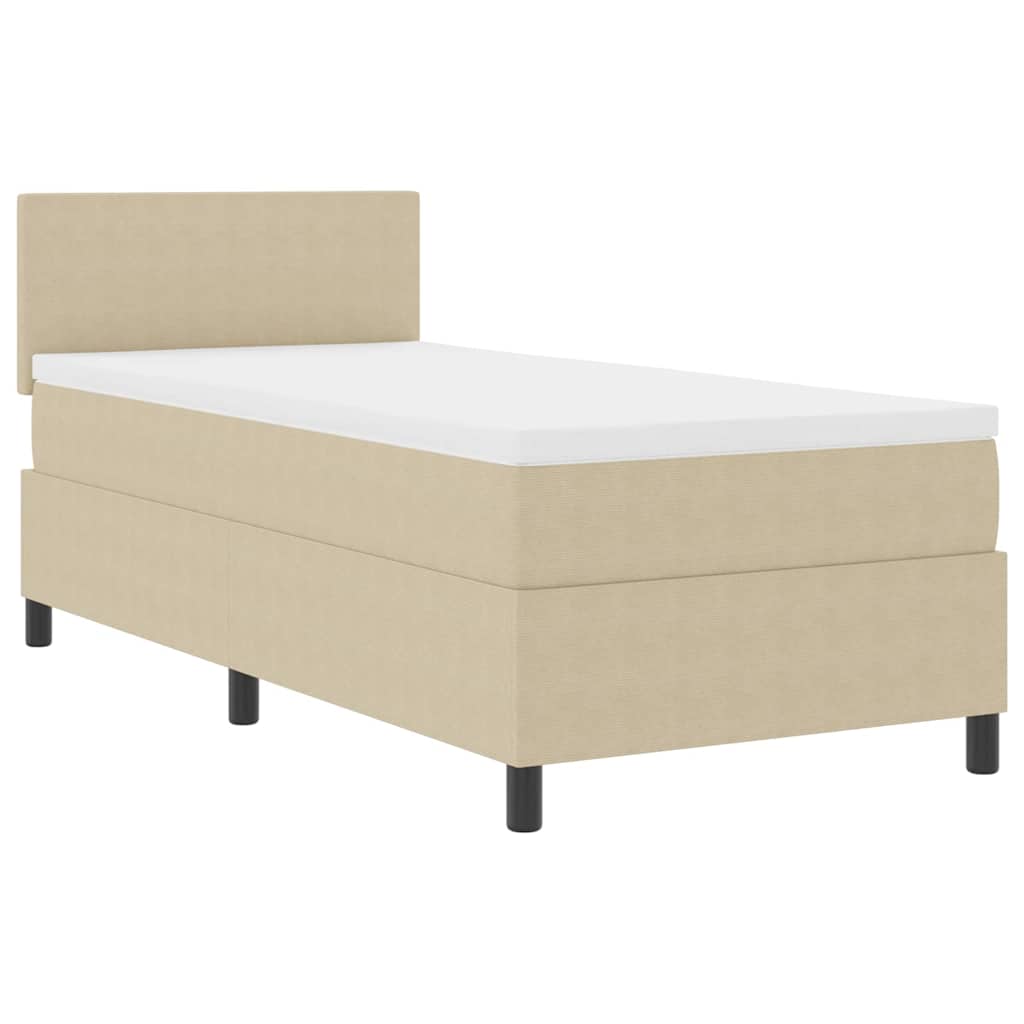 Box spring seng Lys Grå og Hvid 203 x 100 x 88 cm Corduroy stof