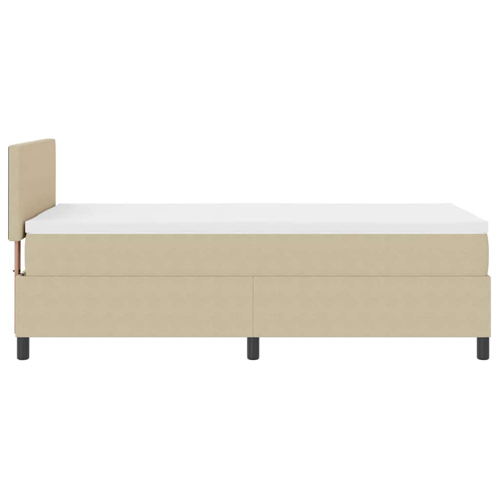 Box spring seng Lys Grå og Hvid 203 x 100 x 88 cm Corduroy stof