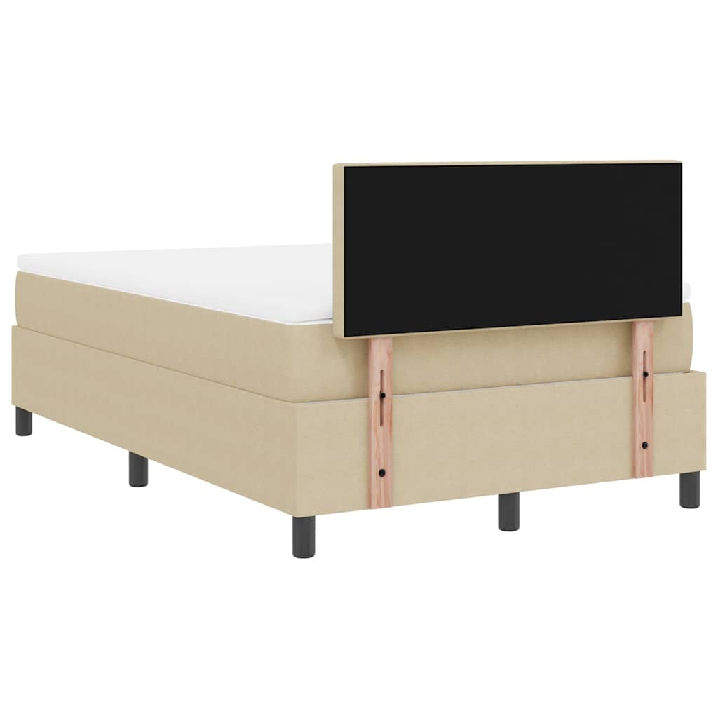 Box spring seng Lys Grå og Hvid 203 x 120 x 88 cm Corduroy stof