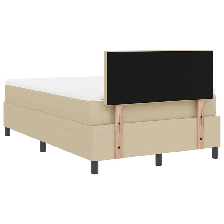 Box spring seng Lys Grå og Hvid 203 x 120 x 88 cm Corduroy stof