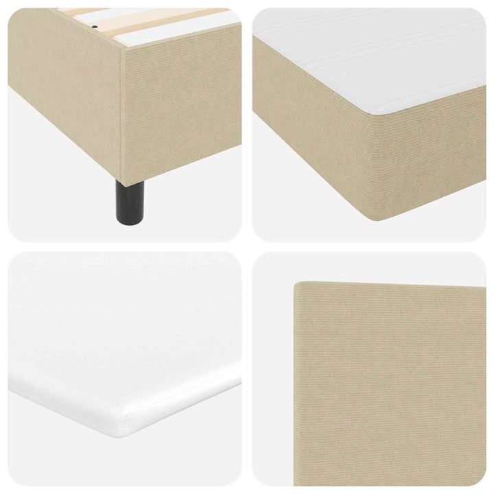 Box spring seng Lys Grå og Hvid 203 x 200 x 88 cm Corduroy stof