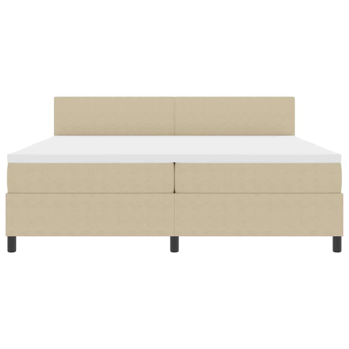 Box spring seng Lys Grå og Hvid 203 x 200 x 88 cm Corduroy stof