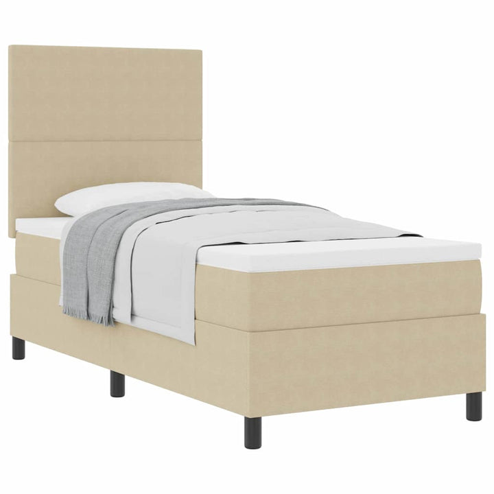 Box spring seng Lys Grå og Hvid 203 x 100 x 128 cm