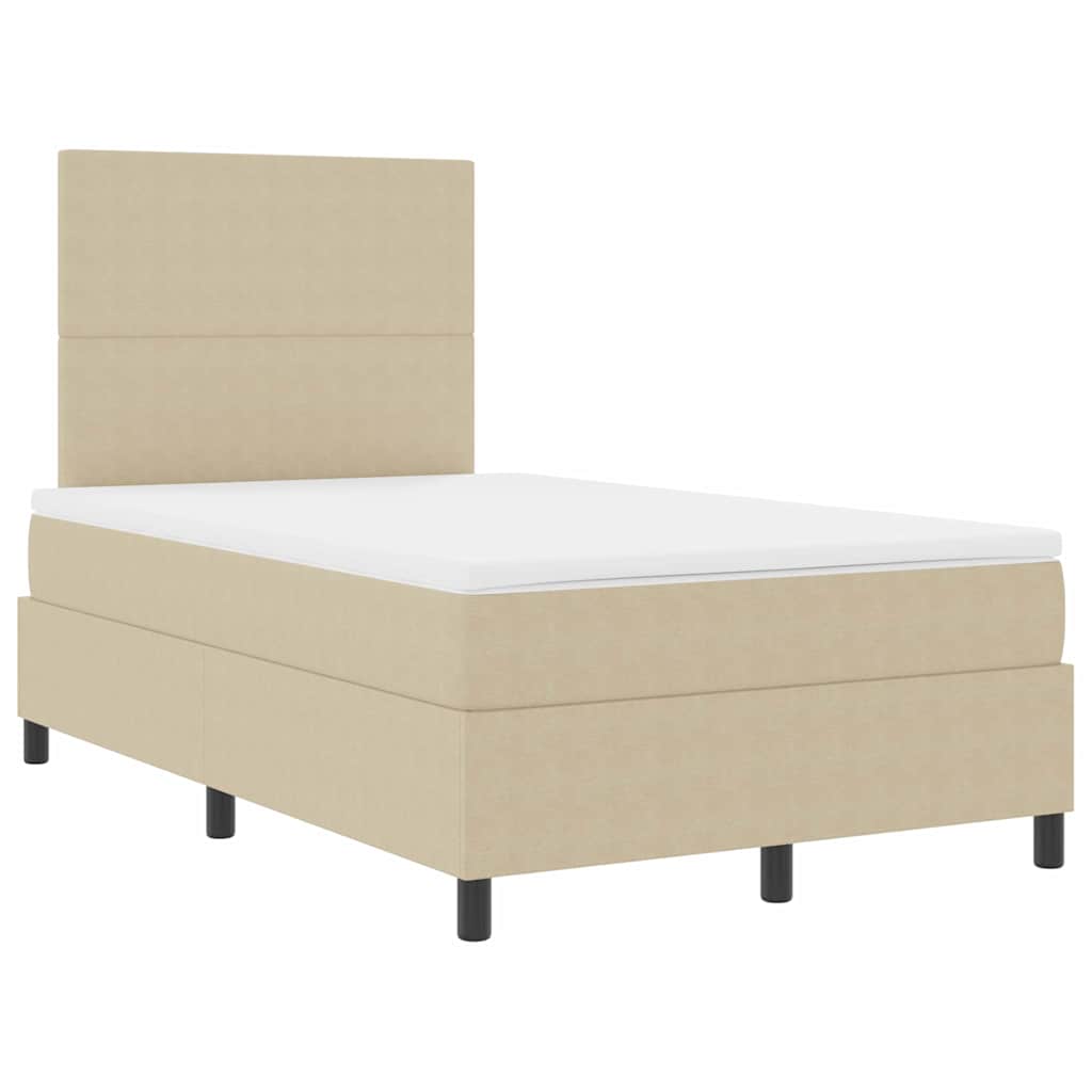Box spring seng Lys Grå og Hvid 203 x 120 x 128 cm