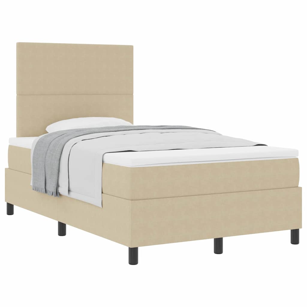 Box spring seng Lys Grå og Hvid 203 x 120 x 128 cm