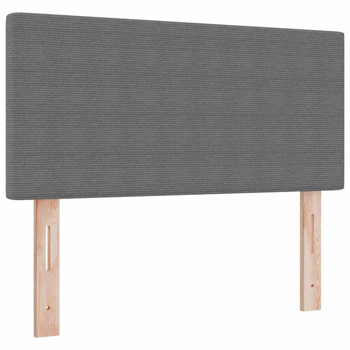 Box spring seng Lys Grå og Hvid 203 x 80 x 88 cm Corduroy stof