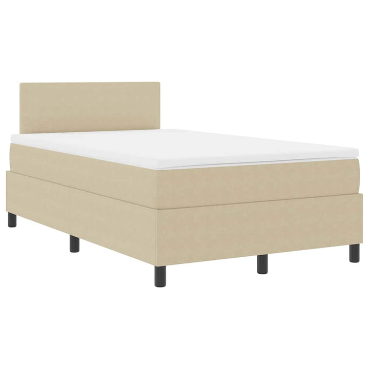 Box spring seng Lys Grå og Hvid 203 x 120 x 88 cm Corduroy stof