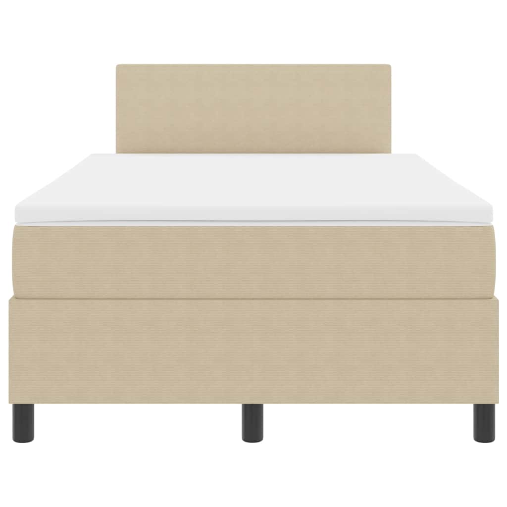 Box spring seng Lys Grå og Hvid 203 x 120 x 88 cm Corduroy stof