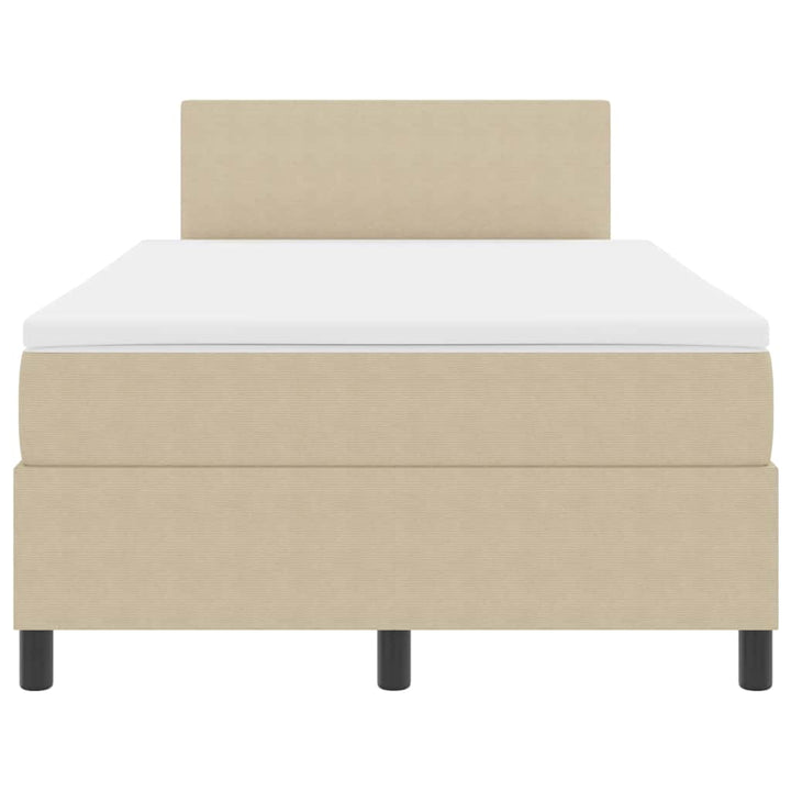 Box spring seng Lys Grå og Hvid 203 x 120 x 88 cm Corduroy stof