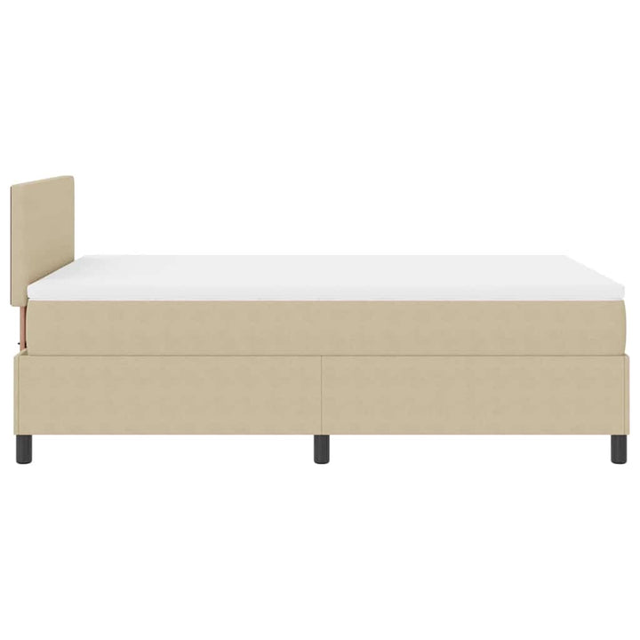 Box spring seng Lys Grå og Hvid 203 x 120 x 88 cm Corduroy stof