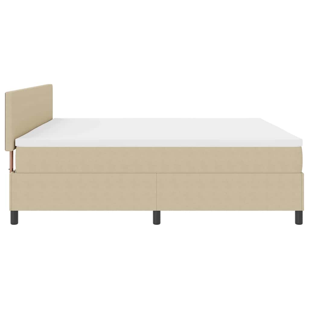 Box spring seng Lys Grå og Hvid 203 x 200 x 88 cm Corduroy stof
