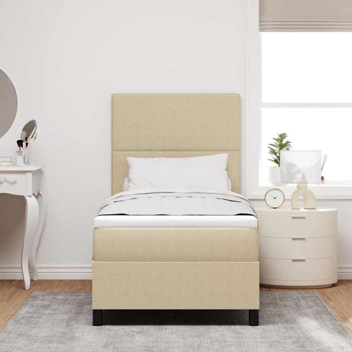 Box spring seng Lys Grå og Hvid 203 x 100 x 128 cm