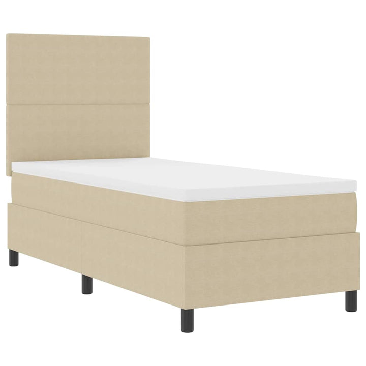 Box spring seng Lys Grå og Hvid 203 x 100 x 128 cm