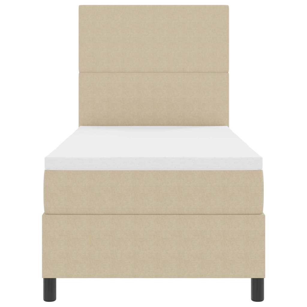 Box spring seng Lys Grå og Hvid 203 x 100 x 128 cm