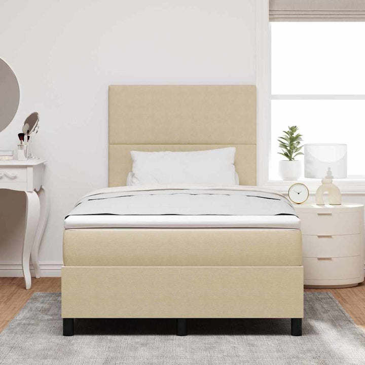 Box spring seng Lys Grå og Hvid 203 x 120 x 128 cm