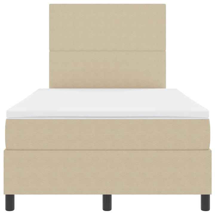 Box spring seng Lys Grå og Hvid 203 x 120 x 128 cm