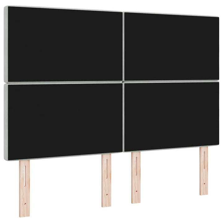 Fløjl Sengegavl Argyle med hovedgærde Lysegrå 140 cm Fløjl